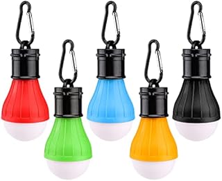 5 Pcs Camping Lights LED Tent Lights with Carabiner Clips Outdoor Mini Camping Lantern Portable LED Tent Lantern Lamp 3 Lighting Modes Hanging Light Waterproof Emergency Camping SOS Signal Light