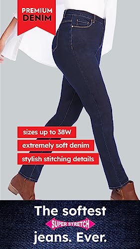 Woman Within Women's Plus Size Premium Straight-Leg Jean - 30 W, Medium Stonewash Sanded Blue #TOP5