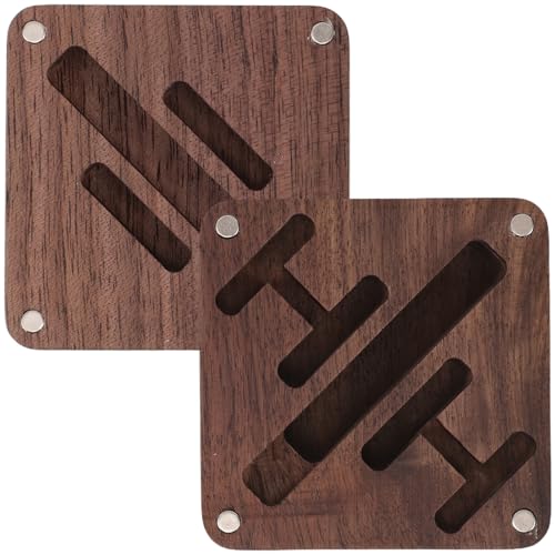 ibasenice Scatola per Gemelli in Legno Scuro da Uomo Organizer per Gioielli da Viaggio Espositore per Anelli Scatola Rustica Porta Gemelli e Anelli Elegante Confezione Regalo