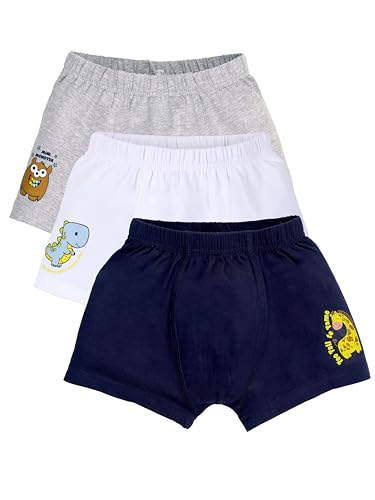 Image of KiddoPanti Boys Boxer Shorts Pack of 3 | Soft Cotton-Lycra Blend | Comfortable Fit with Bio Wash for All-Day Comfort | Kids Briefs
