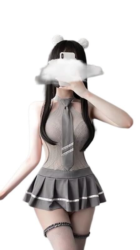 Image of GirlFriend Lingerie One Piece Nurse Deep V Neck Teddy Princess Lingerie Set - Fairytale Nurse Bikini Set for women wife