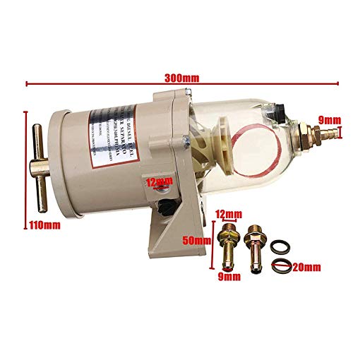 Filtro de combustible separador de agua para motores de tractores de césped, paquete de 1