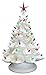 Ceramic Bisque - Ready to Paint - Large Christmas Tree & Base - Light Up! - Electrical Cord, Bulb, Multi-colored Twists, & Star Included.