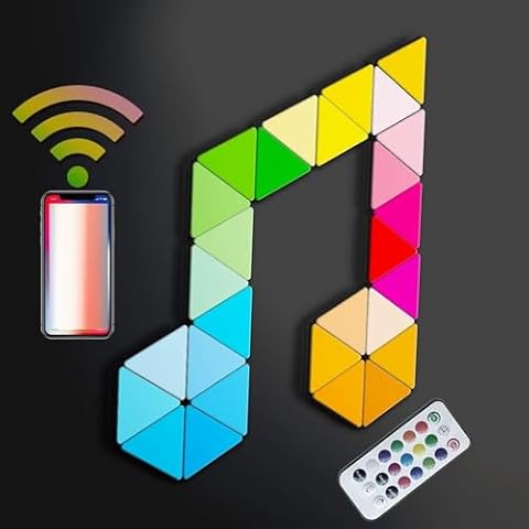 Koozam Smart Wall LED Light Panels | Create Customized Art Wall Decor & Watch As The Sound Activated Tiles Change Color with Music | WiFi Lighting Lamp Kit Compatible with Alexa Google Home Cover