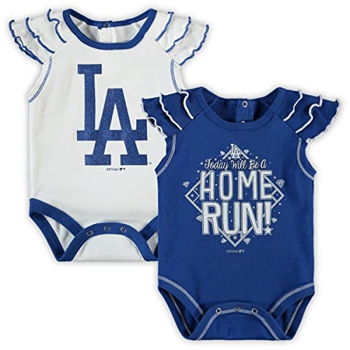 Outerstuff MLB Girls Newborn & Infant 0-24 Months Shining All Star 2 Piece Bodysuit Creeper Set (6/9 Months Los Angeles Dodgers)