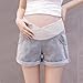 HGps8w Maternity Denim Shorts for Women Crossover Over The Belly Comfy Summer Stretchy Pregnancy Jean Shorts with Pockets