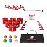 bucketgolf Game 6 Hole Bundle with Clubs - The Best Backyard Golf Game for All Ages and Levels Adults, Kids, Families, Schools, Yards, Parks, Beaches, Vacation. (2 Clubs (1RH + 1 LH))
