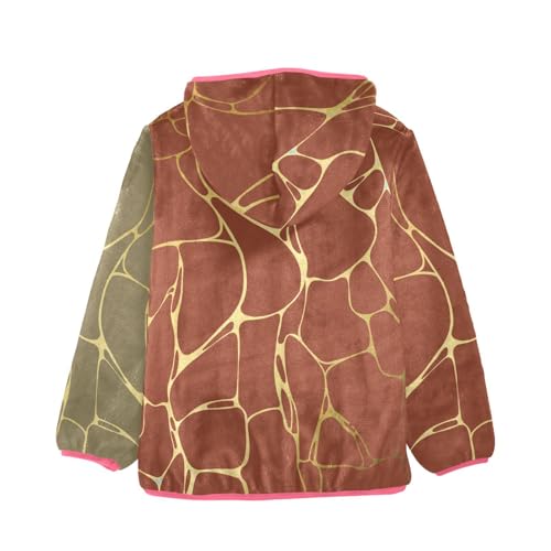 GuoChe Gold Marble Vintage Texture Toddler Girl Sherpa Jacket2