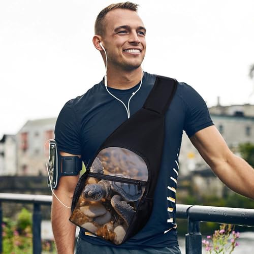Bolso bandolera con diseño de tortuga marina para senderismo y viaje miniatura 3