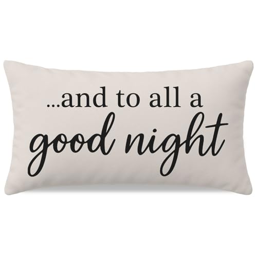 HERHOME Rustic Christmas Pillow Cover 12x20, Warm Cream
