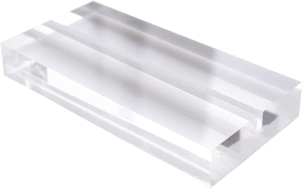 JINMURY 4 Inch Clear Large Acrylic Sign Stands - 5 Pack Wedding Sign Holders | Table Number Holders 4 Inch 5 Pack Clear