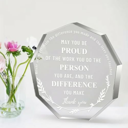 Image of DIGI ARTS Thank You Appreciation Gift for Employees & Colleagues - 12.5 cm Inspirational Acrylic Plaque inchMay You Be Proud of The Work You Do inch Desk Decor, Teacher, Boss, Coworker Gift
