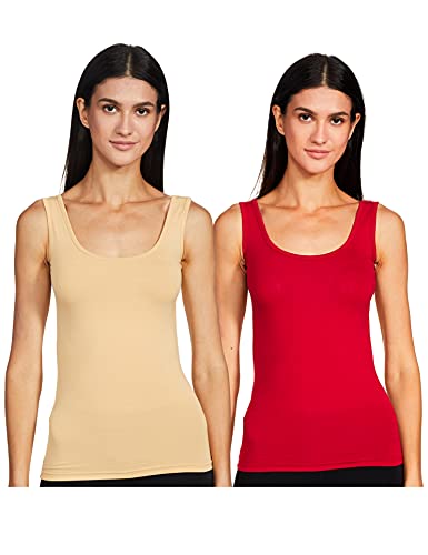 Image of Longies Women's Sleeveless Camisole (LWSLTPO2V001 Skin & Maroon05 XL)