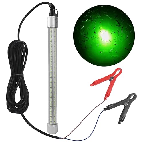 Underwater Fishing Light 80W 12V 40000 Lumens Green Attracting Fish Lights LED Submersible Fish Finder Lamp IP68 Waterproof for Freshwater and Saltwater Long