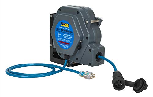 Alert NEMA 3R Weatherproof Indoor/Outdoor 30 Ft Extension Cord Reel 5330M-SW, Gray