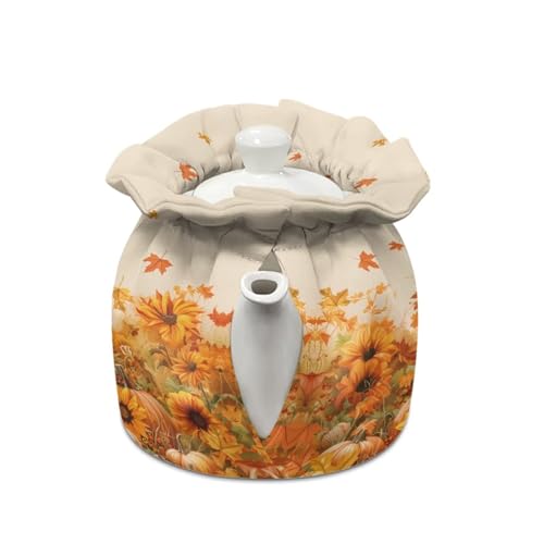 Image of Highland Cow Teapot Dust Cover Fall Tea Cosy for Teapots Keep Warm Insulated Tea Kettle Dust Cover for Party Home Decoration