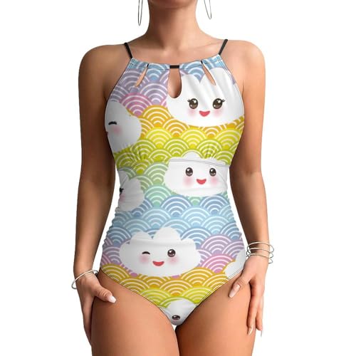 Maillot de bain une pièce blanc avec maintien du ventre pour masquer les complexes