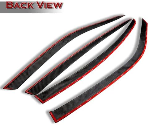 Miniatura 3 de 4 piezas de fibra de carbono real, protector de lluvia, protector de ventilación, deflector de ventana compatible con Dodge Charger 2011-2021, 2012,
