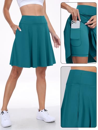 Image of ANRABESS Knee Length Skorts Skirts for Women 2026 Summer High Waisted Golf Tennis Skirt Casual Travel Built-in Shorts Clothes