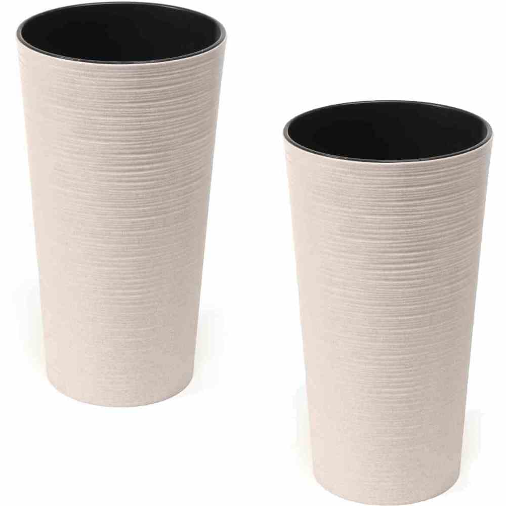 Pots de fleurs blanc 30cm Siena Garden Eco Locon grand bac plante extérieur