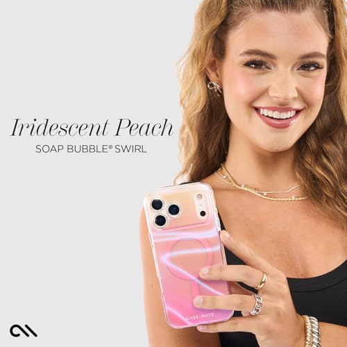 Image of Case-Mate Soap Bubble iPhone 17 Pro Max Case - Peach Iridescent