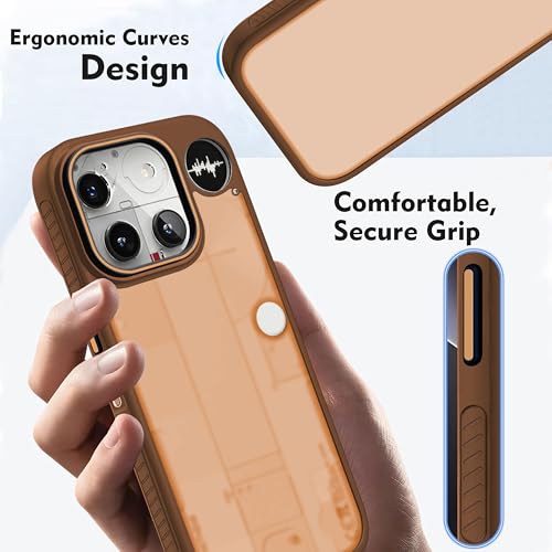 Image of V-TAN Back Cover for Nothing Phone (3) Compatible Case, Matte Finish Transparent Case, TPU, Camera Protective Shockproof Cover (Brown)
