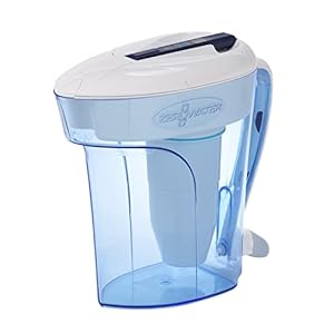 ZeroWater 12-Cup Ready-Pour 5-Stage Water Filter Pitcher 0 TDS for Improved Tap Water Taste – IAPMO Certified to Reduce Lead, Chromium, and PFOA/PFOS, 25 Liter, Blue