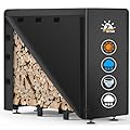 Zettum Firewood Rack Cover 4 Feet - 600D Wood Rack Cover Waterproof & Heavy Duty, 4 Foot Outdoor Log Pile Holder Covers Storage for 4FT Standard Fire Wood Rack Stands (48 x 24 x 49 Inch)