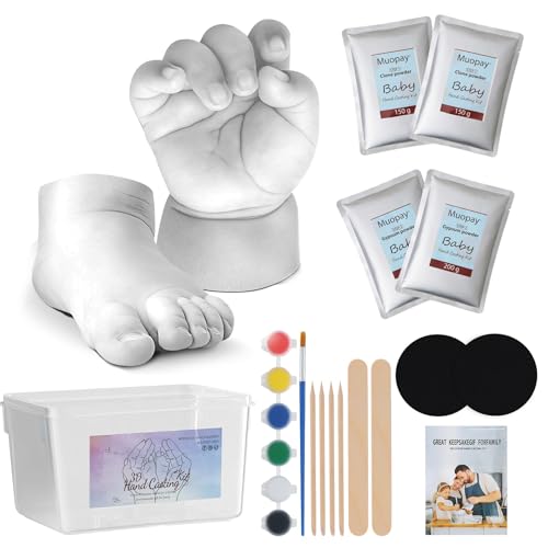 Muopay Baby Casting Kit Baby Handprint & Footprint Casting Kit Gifts for New Moms 3D Moulding Gift Set for Girls and Boys Personalized Keepsake Stuff