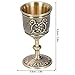 HERCHR Chalice Wine Goblet, Vintage Copper Engraving Flower Mini Wine Glasses Drinking Vessel Shot Glasses Medieval Decor for Home Bar, Party, Wedding, 3.6 x 1.9 x 1.9in