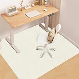 【Amazon.co.jp 限定】デスクデスクチェアマット YIDIHO いすマット 【160×140cm】 厚さ4mm 滑り止め 床保護マット フロアマット クッション 防音 TPRマット 吸音防音マット 床暖房対応セルフ粘着 丸洗い可能騒音対策 床の傷防止カーペット ゲーミングデスクチェアマット（ホワイト）