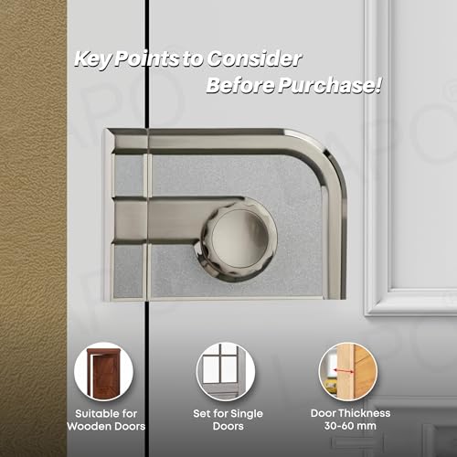 Image of LAPO Mega Bolt Heavy Duty Main Door Lock, Four Bullet Deadbolt Security Lock Set, One Side Key System, Reversible for Left & Right-Hand Wooden Doors, Rust-Resistant, 3 Years Warranty(Matt Finish)
