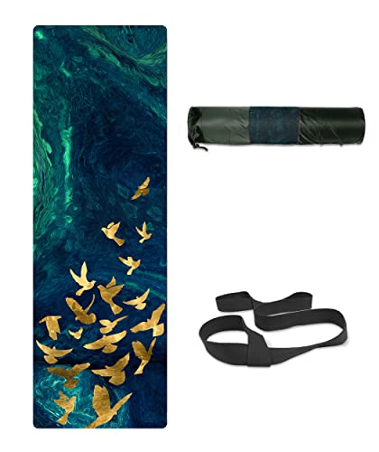 LaiEr Yogamatte, rutschfeste, umweltfreundliche Trainingsmatte mit Tragegurt, dicke Übungs- und Trainingsmatte für Yoga, Pilates und Fitness (183 cm x 61 cm x 6 mm) Cover