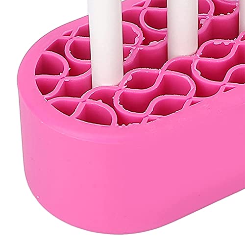 Image of AKOAK 1 Pack Silicone Makeup Brush Holder, Cosmetics Storage Box Desktop Finishing Container, Painting Pen Holder Sewing Craft Organizer (Pink)