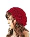 SunHouse New Winter fashion Women Beret Braided Baggy Beanie Crochet Knitted Hat Cap (Red)