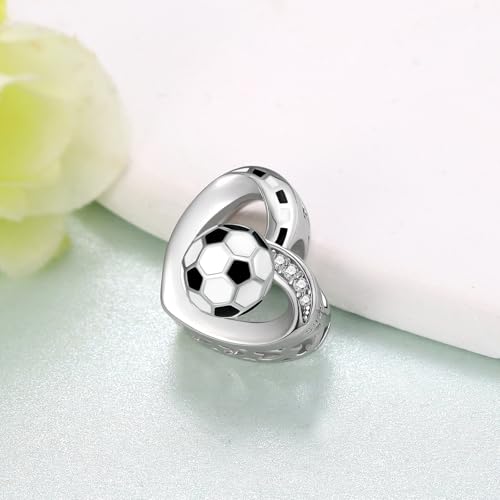 CVRAVO Soccer Gifts 925 Sterling Silver Soccer Beads Soccer Charms Sport Soccer Jewelry for Soccer Player Lovers Fan Team by CVRAVO - Image 2