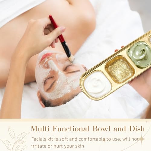 Image of 4 Pcs Esthetician Bowls Face Mask Tray Esthetician Supplies Stainless Steel Compartment Serving Tray Women Skincare Products Facial Bowl for Spa Salon Aesthetician Beauty, Nail Art (Gold,Large)