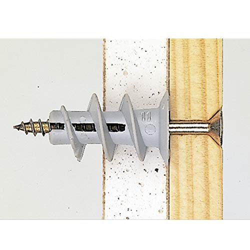 Fischer Gipskartondübel GK S mit Schraube, starker Gipskarton-Dübel, selbstschneidendes Gewinde, einfache Montage in Gipskarton, Kreuzschlitz-Antrieb, 50 Stück, Standard, GK mit Schraube