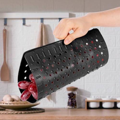 WILLKOMMEN Kitchen Sink Mat, 12" x 10" Dish Drying Mat, Rectangular Sink Protector Mats for Bottom of Kitchen Sink, Fast Draining Sink Mats Grid, 2 Pack Black - Thumbnail 5