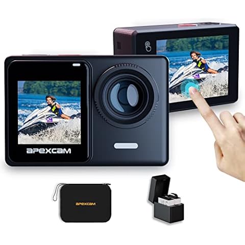 Cámara Deportiva Apexcam 4k/60fps 24MP con Pantalla Táctil y Accesorios Cover