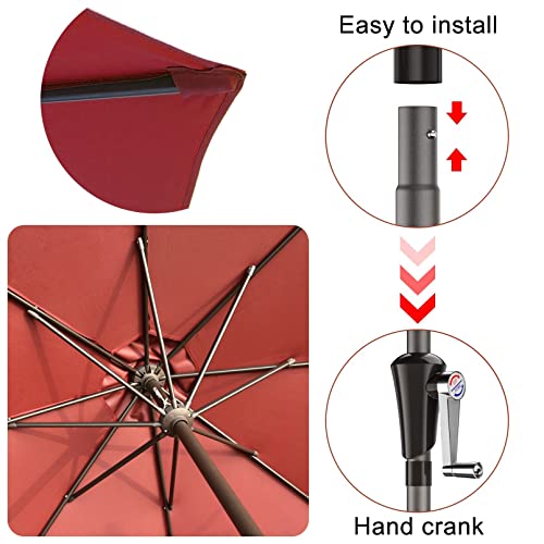 Parasol de table extérieure anti-UV doté d'une manivelle ergonomique