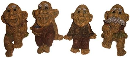 24238 Piece Set of Stone Troll Figurine, Medium, Brown/Grey