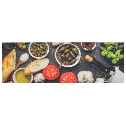 Tapis devant évier antidérapant lavable pour sol de cuisine grand format