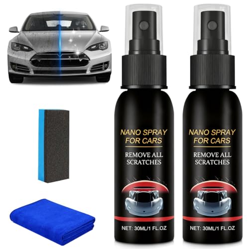 2-Piece Nano Spray Car Scratch Remover Kit with Sponges & Towels