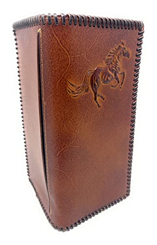 Premium Genuine Leather Cowboy Print Horse Wallet in 3 Colors (Tan)4
