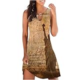 Damen Happy Holiday Geschenk Brunch Kleider für Teenager Mädchen Spandex USA-Flagge Grafik Midi Loose Fit Camisole Tank Sommer Herbst Kleider Kleidung Trendy Halloween