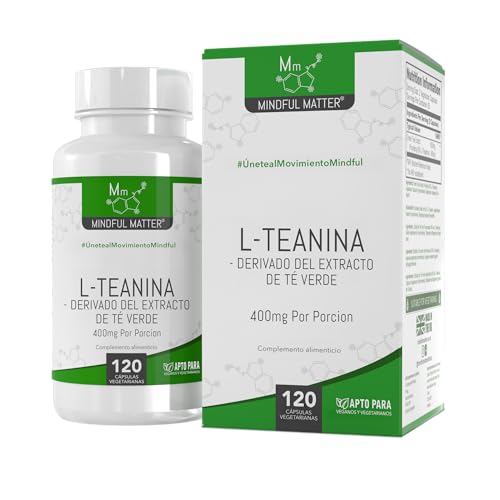 MM L Teanina | Extracto de Té Verde de Alta Potencia de 400mg de Theanine por Porción | 120 Cápsulas de L-Teanina de Té Verde - | Sin OGM, Gluten ni Lácteos | Fabricado en el RU