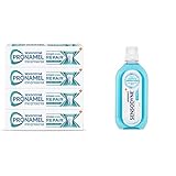 Sensodyne Pronamel Intensive Enamel Repair Extra Fresh for Acid Weakened Enamel, 4x75ml & Mouthwash for Sensitive Teeth, Enamel Care Alcohol Free Mouthwash for Healthy Gums and Strong Teeth