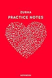 Zurna Practice Notes: Red Heart Shaped Musical Notes Dancing Notebook for Serious Dance Lovers - 6