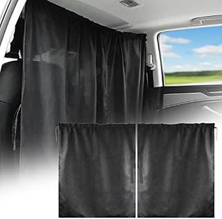 Car Divider Privacy Curtains Sun Shade, Car Window Cover Car Seat Partition Curtain, Detachable Car Camping Curtains, Privacy Protection Curtains for SUV and General Vehicles